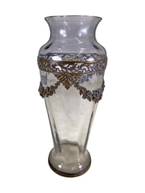 Antique French Bronze & Glass Vase