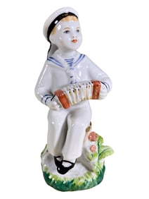 Antique URSS Russian Porcelain Sailor Playing Fig