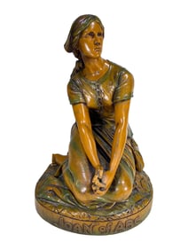 Vintage Joan of Arc Patinated Plaster Sculpture