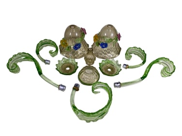 Vintage Set of 11 Murano Glass Chandelier Accessories