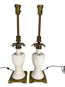 Lenox Pair of Porcelain Table Lamps