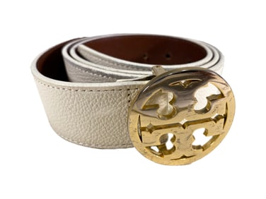 Tory Burch White Leather Belt