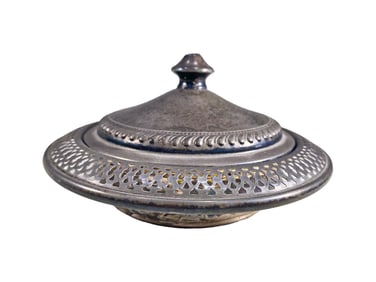 Vintage Arrowsmith Sterling Silver & Glass Candy Dish
