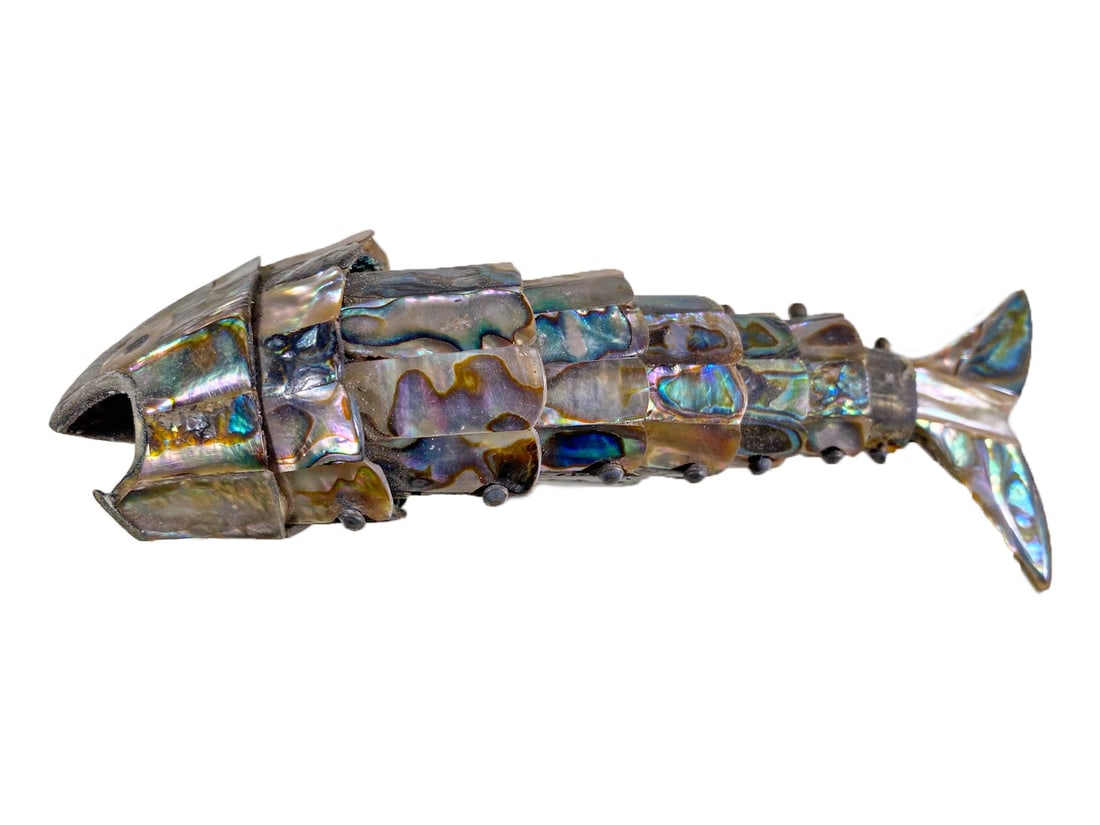 Vintage Articulated Abalone & Brass Fish (1 of 2)