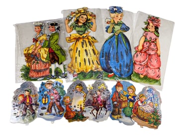 Antique Victorian Set of 10 Scraps