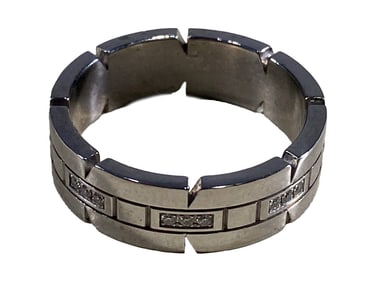 Cartier Tank Francaise 18 k White Gold & Diamonds Ring