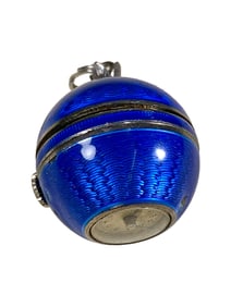 Awoner, Swiss Gilt Silver & Enamel Miniature Ball Clock