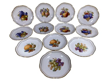 Schumann Arzberg, Germany Set of Fruits Porcelain Plates