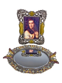 Jay Strongwater Style Tray & Picture Frame