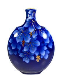 Fukagawa, Japan Cobalt Blue & Gold Porcelain Vase