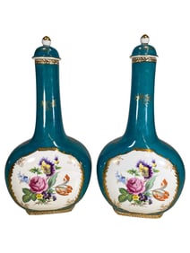 Pair of Italian Porcelain Lided Jars