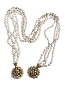 Vintage White Glass Custom Jewelry Necklace