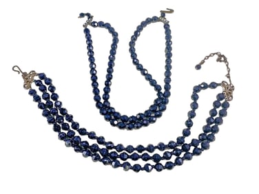 2 Vintage Glass or Onyx Custom Jewelry Necklaces