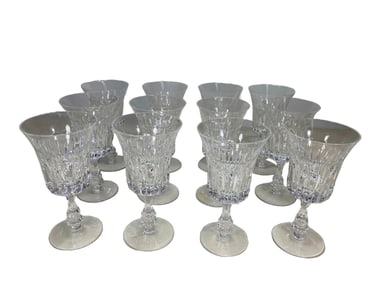 Set of 12 Gorham Crystal Glasses, signed