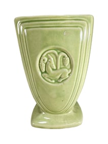 Vintage Roseville Green Gazelle Pottery Vase