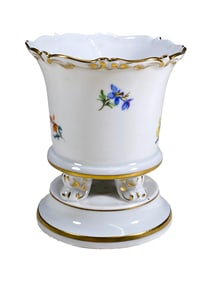 Antique German Meissen Four Footed Porcelain Vase