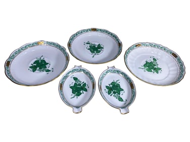 5 Herend Bouquet Apponyi Plates & Trays