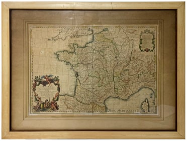 Antique Map of France, 1703 by Gillaume Del Isle Print