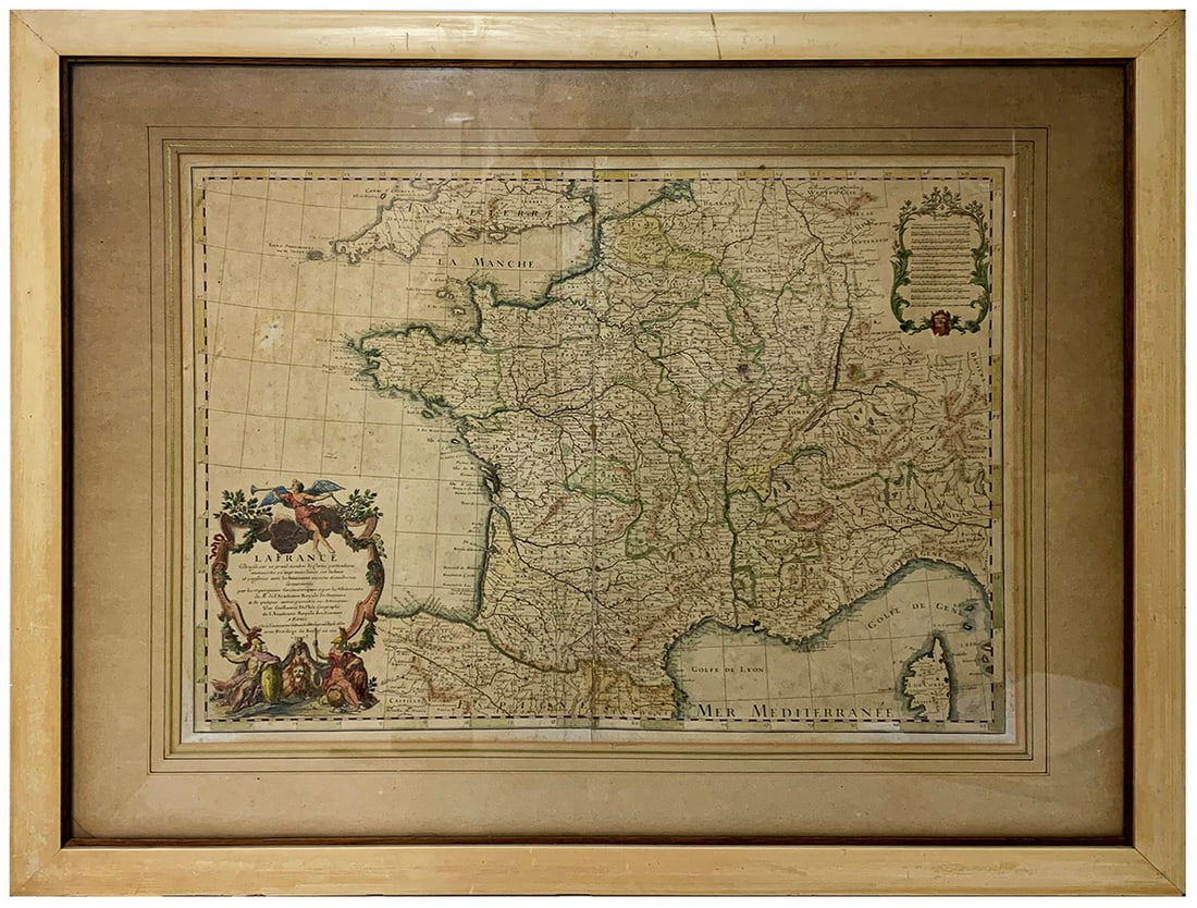 Antique Map of France, 1703 by Gillaume Del Isle Print (1 of 5)