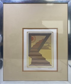 Signed J. King Stair Serigraph