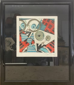 Post Modern Signed Abstract Geometric Serigraph