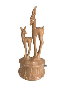 1950s Kron Deer Fawn Porcelain Lamp