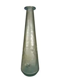 Vintage Green Etched Glass Vase