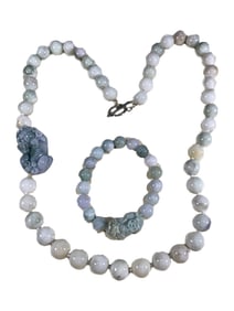 Probably Jade  Necklace & Bracelet