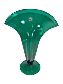Blenko Art Glass Hand Blown Stingray Fan Vase