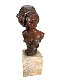 Georges VAN DER STRAETEN (1856-1928) Belgium Bronze Bust