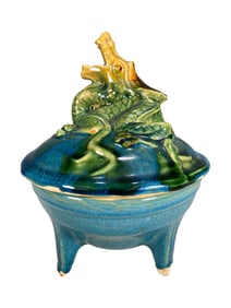 Vintage Dragon Majolica Incense Burner