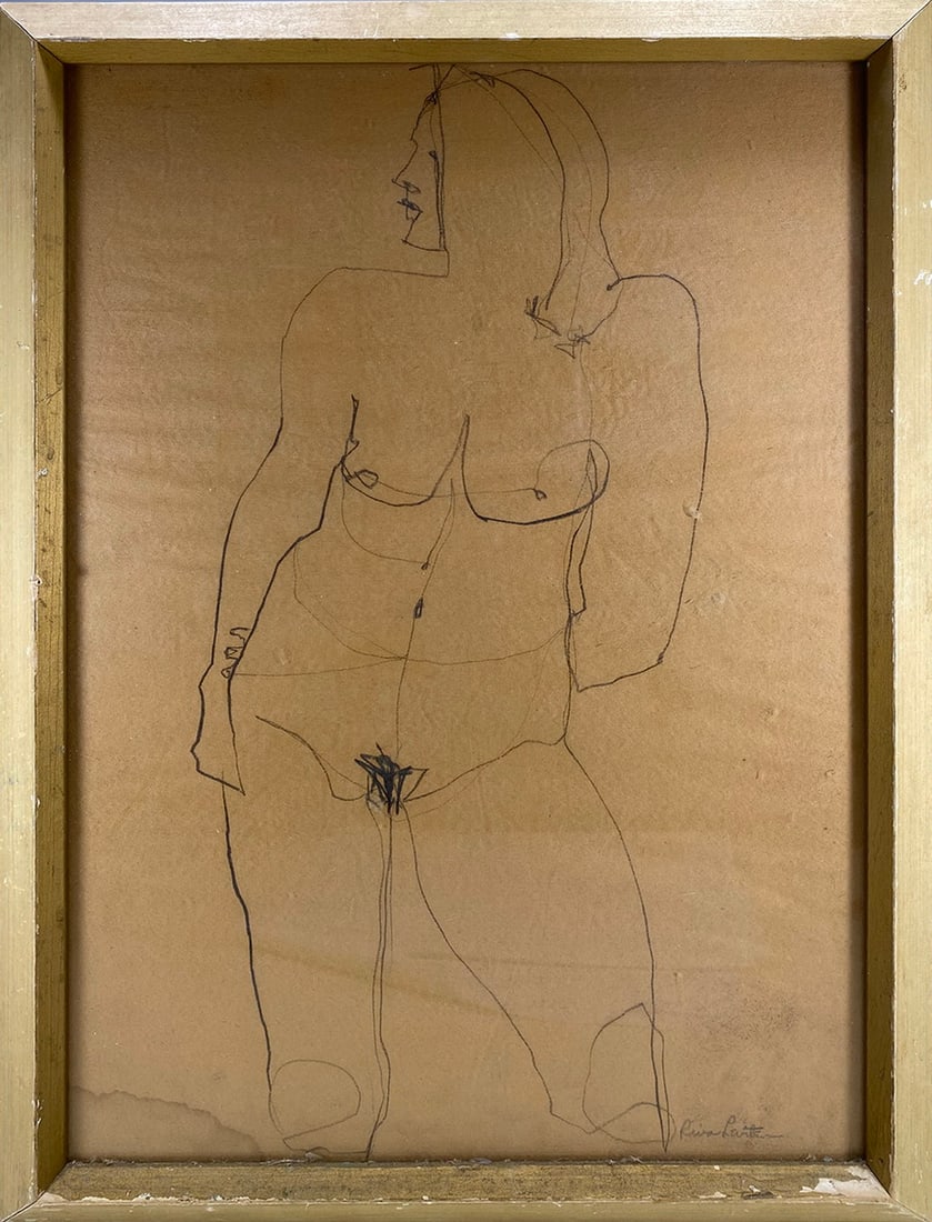 Riva LEVITEN (1928-2014) American Nude Drawing: Riva LEVITEN (1928-2014) American Nude Drawing. 19 5/8 x 13 1/2 x 3/4 in framed.Local Pick up call one day before to make an appointment. TO SHIP THIS ITEM IN USA OR INTERNATIONAL, PLEASE CONTACT THE 