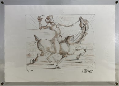 Alberto Ricci Donna Su Cavallo Lithograph. 1/30