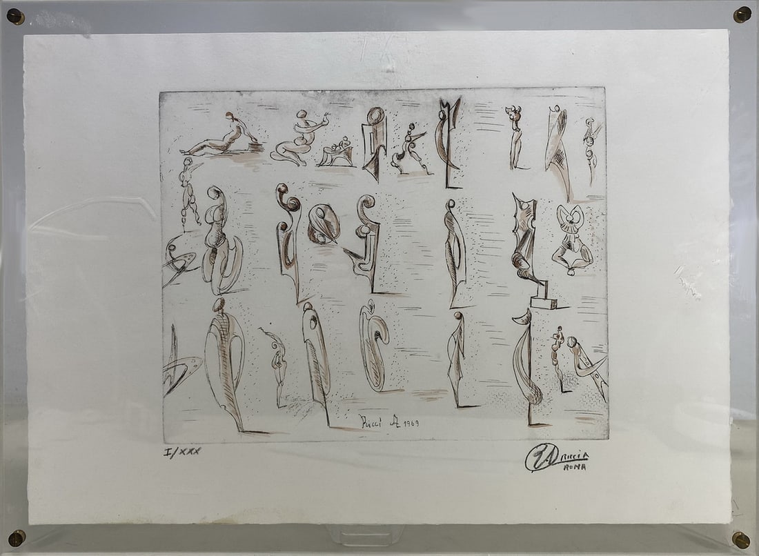 Alberto Ricci Studi Di Movementi In Sintese Lithograph. 1/30 (1 of 6)