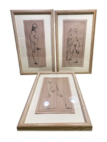 Signed Weisman 3 Nude Lithograph. 1/30