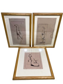 Signed Weisman 3 Nude Lithograph. 1/30