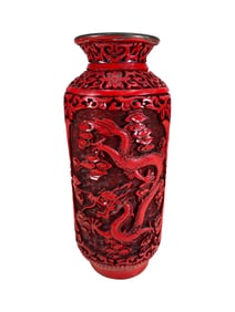 Vintage Chinese Cinnabar Vase