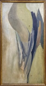 Vintage Oil on Canvas Abstract Painting, signed, 1959