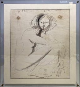 1967 Alberto Ricci Donna Visione Watercolor Painting