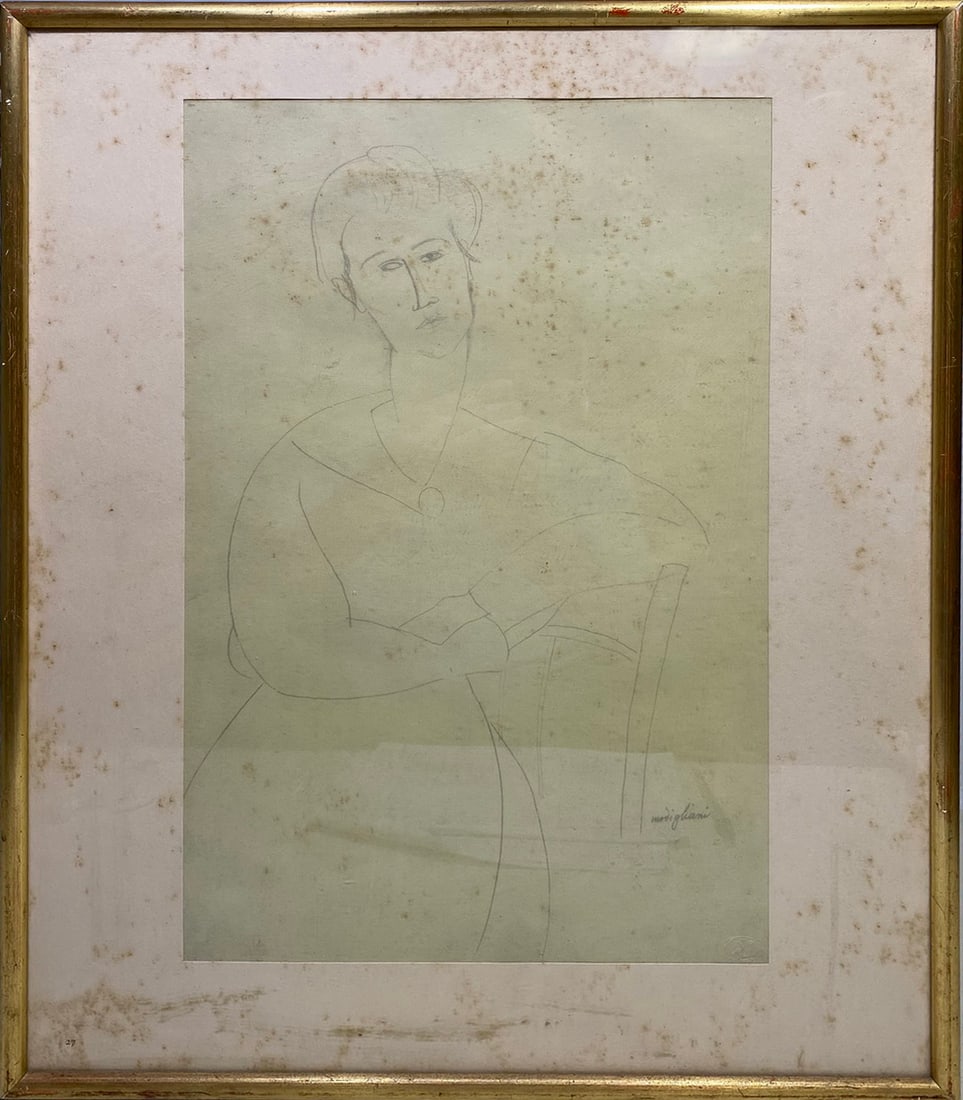 After Modigliani Pencil Woman Drawing (1 of 5)