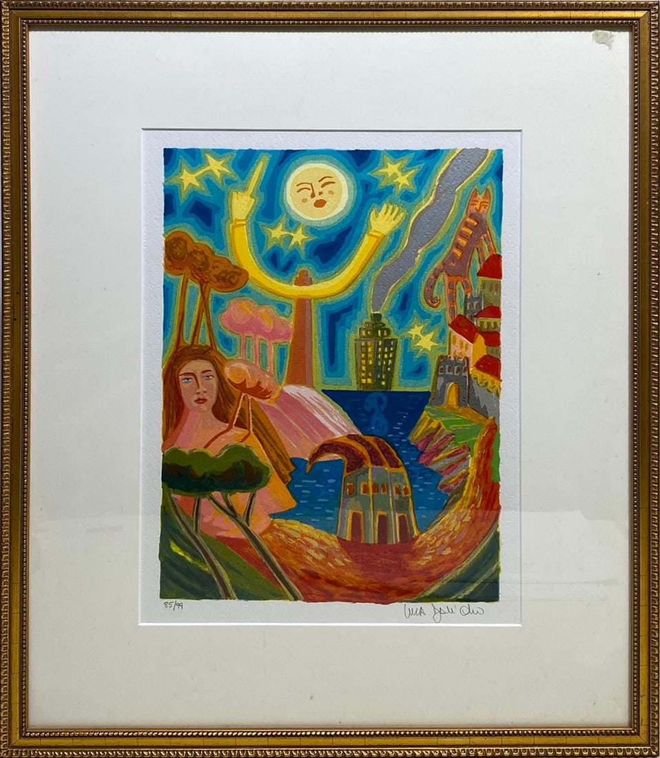 Luca DALL OLIO (1958) Italian Serigraph, 85/99: Luca DALL OLIO (1958) Italian Serigraph, 85/99. 21 x 17 x 1/2 in framed.Local Pick up call one day before to make an appointment. TO SHIP THIS ITEM IN USA OR INTERNATIONAL, PLEASE CONTACT THE SHIPPERS