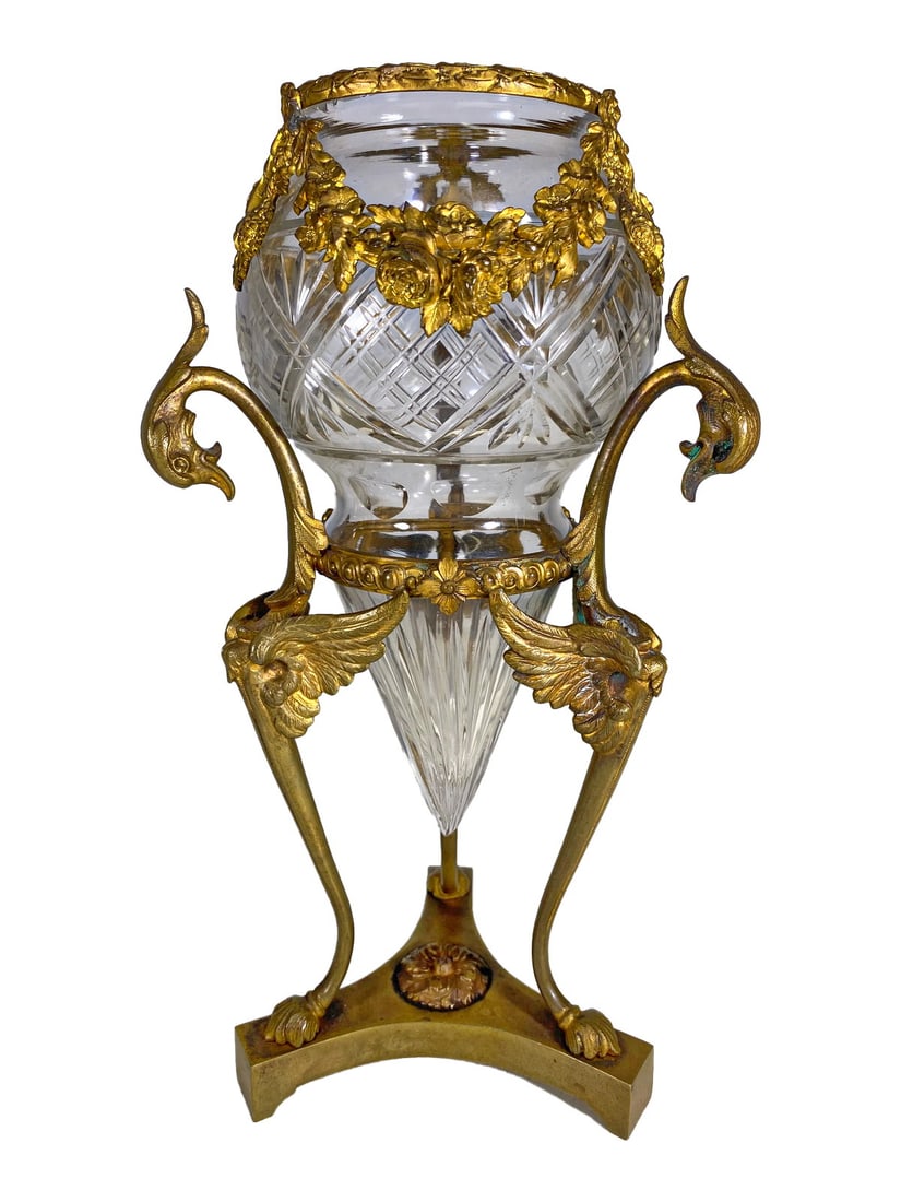Probably Baccarat Gilt Bronze & Crystal Urn (1 of 7)
