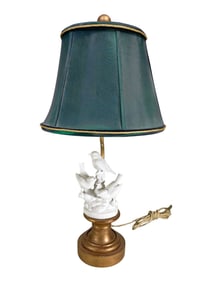 Vintage Birds Bisque Table Lamp
