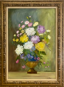 Still Life Oil on Canvas Painting, signed