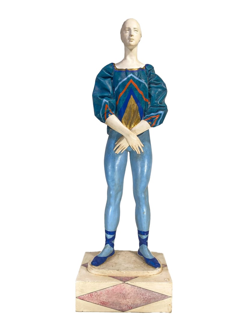 Sergio Benvenuti Acrobat Mixed Media Art Sculpture: Sergio Benvenuti Acrobat Mixed Media Art Sculpture. 35 3/4 x 7 3/4 x 11 3/4 in.Local Pick up call one day before to make an appointment. TO SHIP THIS ITEM IN USA OR INTERNATIONAL, PLEASE CONTACT THE S