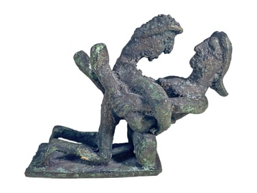 Vintage Erotic Couple Bronze Sculpture