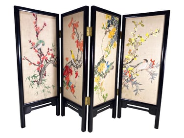 Chinese Hand Painted Small Folding Screen
