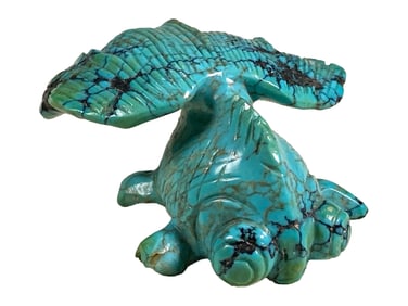 Telescope Goldfish Carved Turquoise Sculpture