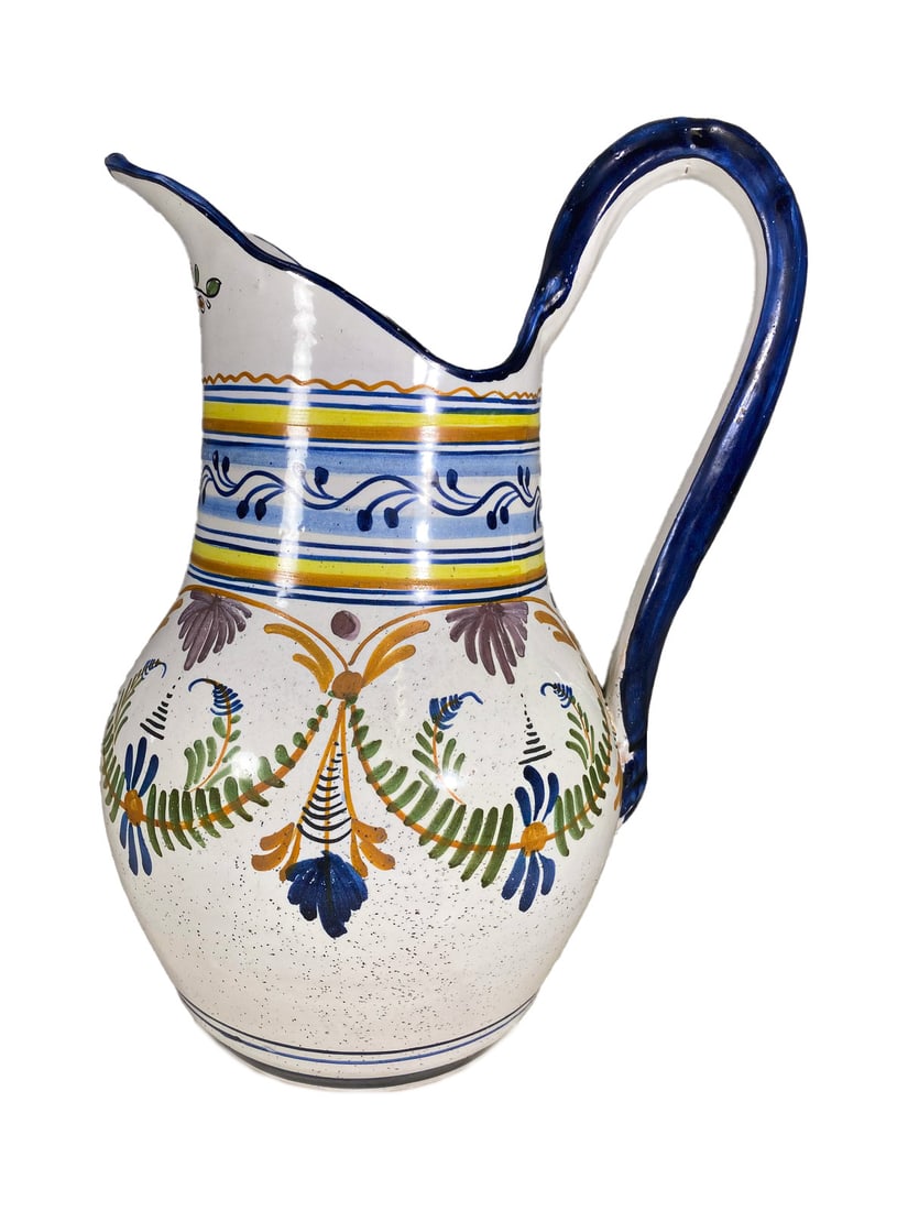 Arzopispo, Spain by Emilio Cruz Pottery Jug: Arzopispo, Spain by Emilio Cruz Pottery Jug. 13 3/8 x 9 3/4 x 7 in.Local Pick up call one day before to make an appointment. TO SHIP THIS ITEM IN USA OR INTERNATIONAL, PLEASE CONTACT THE SHIPPERS : 1)