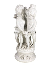 Antique French Bisque Kids Sculpture